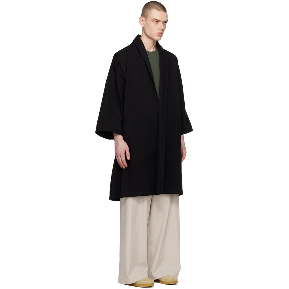 Naked & Famous Black Japanese Aloha Festival Cotton Overcoat Kimono style 1 US S
